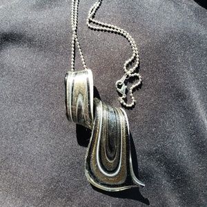 Twisted Glass Pendant Gold/Black/Brown